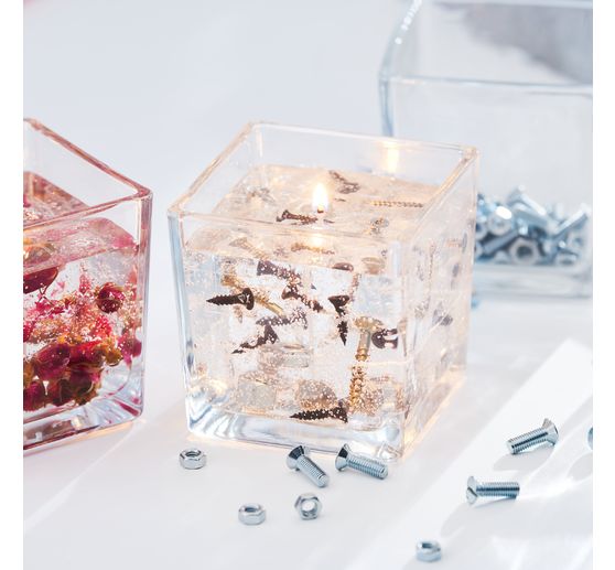 VBS Tealight jars "Cube", 4 pieces