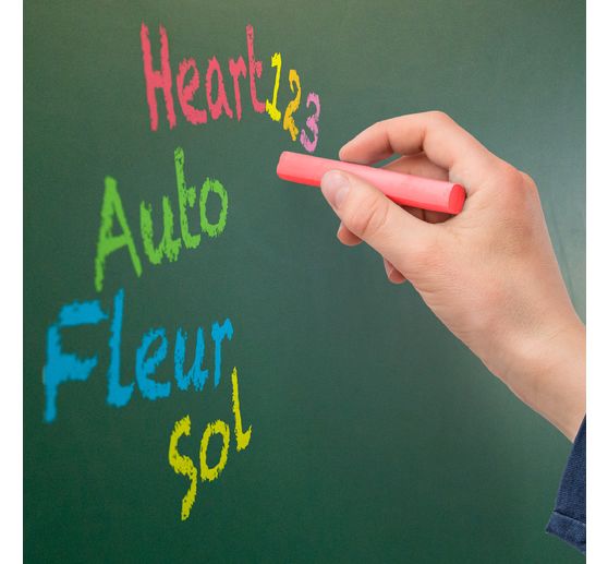 Blackboard chalk, 12 pieces, coloured