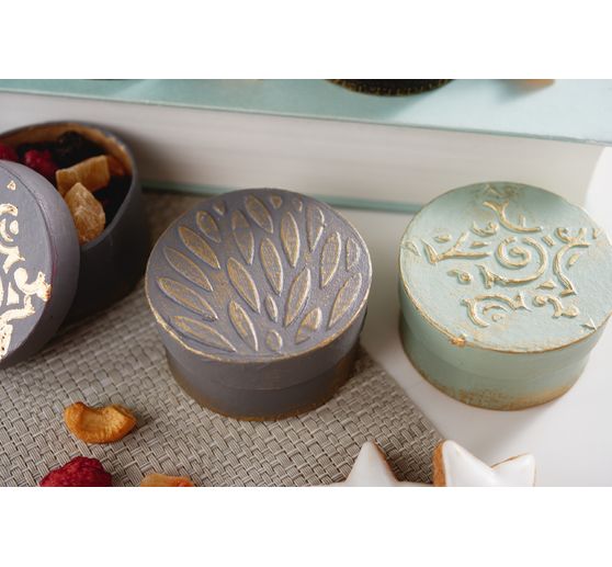 VBS Box "Round", 6 pieces, papier-mâché