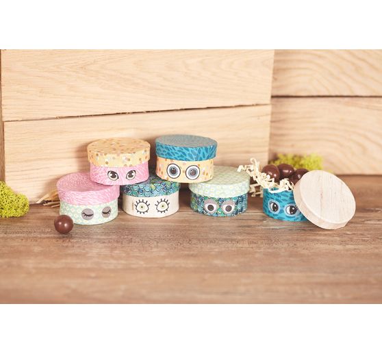 VBS Box "Round", 6 pieces, papier-mâché