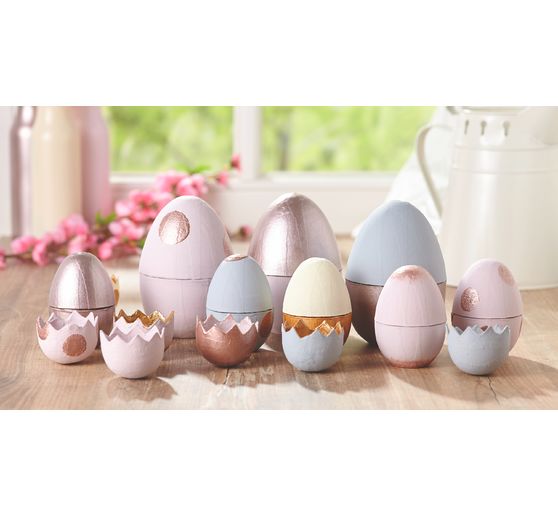 Paper mache eggs, divisible, 3 pieces