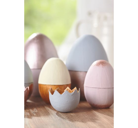 Paper mache eggs, divisible, 3 pieces