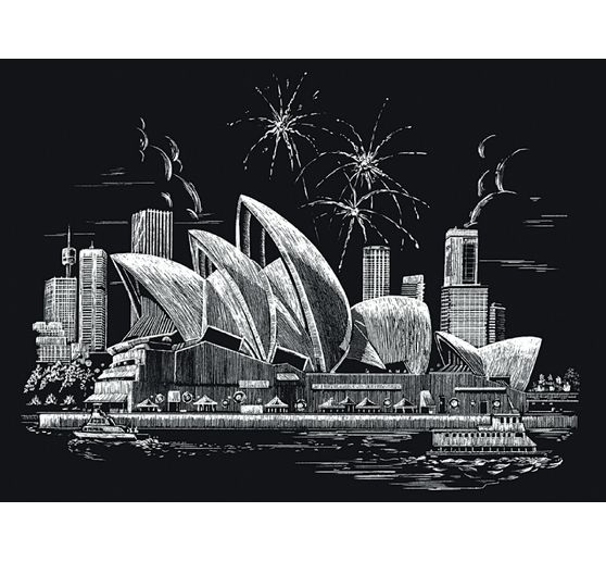 Scratch painting "Sydney Opera House"