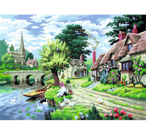 Painting by numbers "On the river", 30 x 40 cm