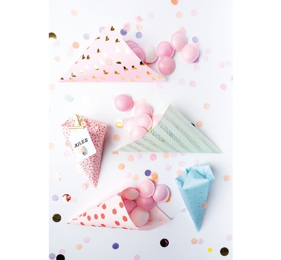 Conical bags "Pastel Hot Foil", set of 15