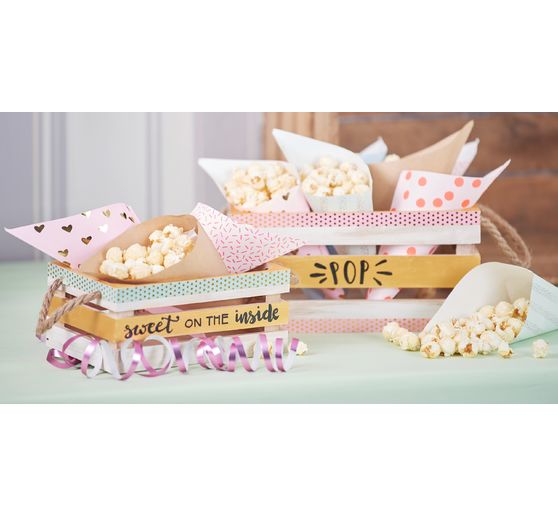 Conical bags "Pastel Hot Foil", set of 15