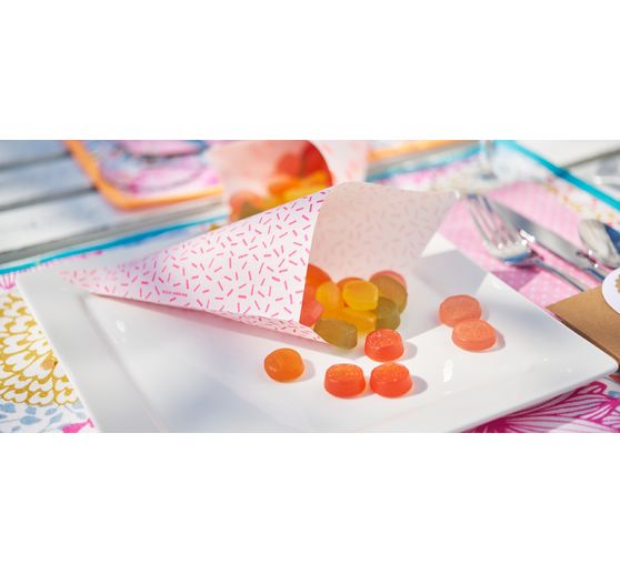 Conical bags "Pastel Hot Foil", set of 15