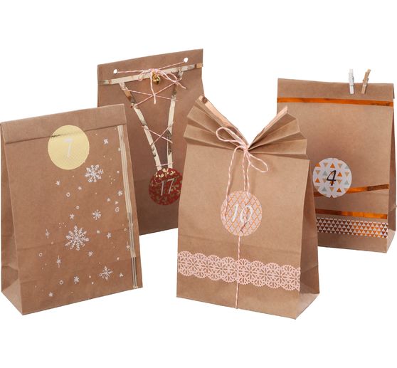 Advent Calendar-Set"Kraft paper", food safe paper bags