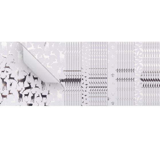 Folding paper "Silver X-Mas"