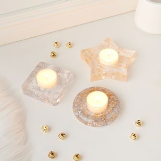 Držák na čajovou svíčku z lité pryskyřice