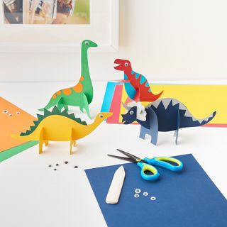 Crafting cardboard dinosaurs
