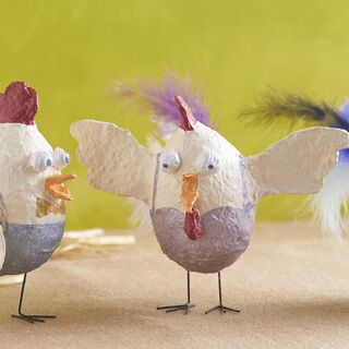 pappmaché hühner